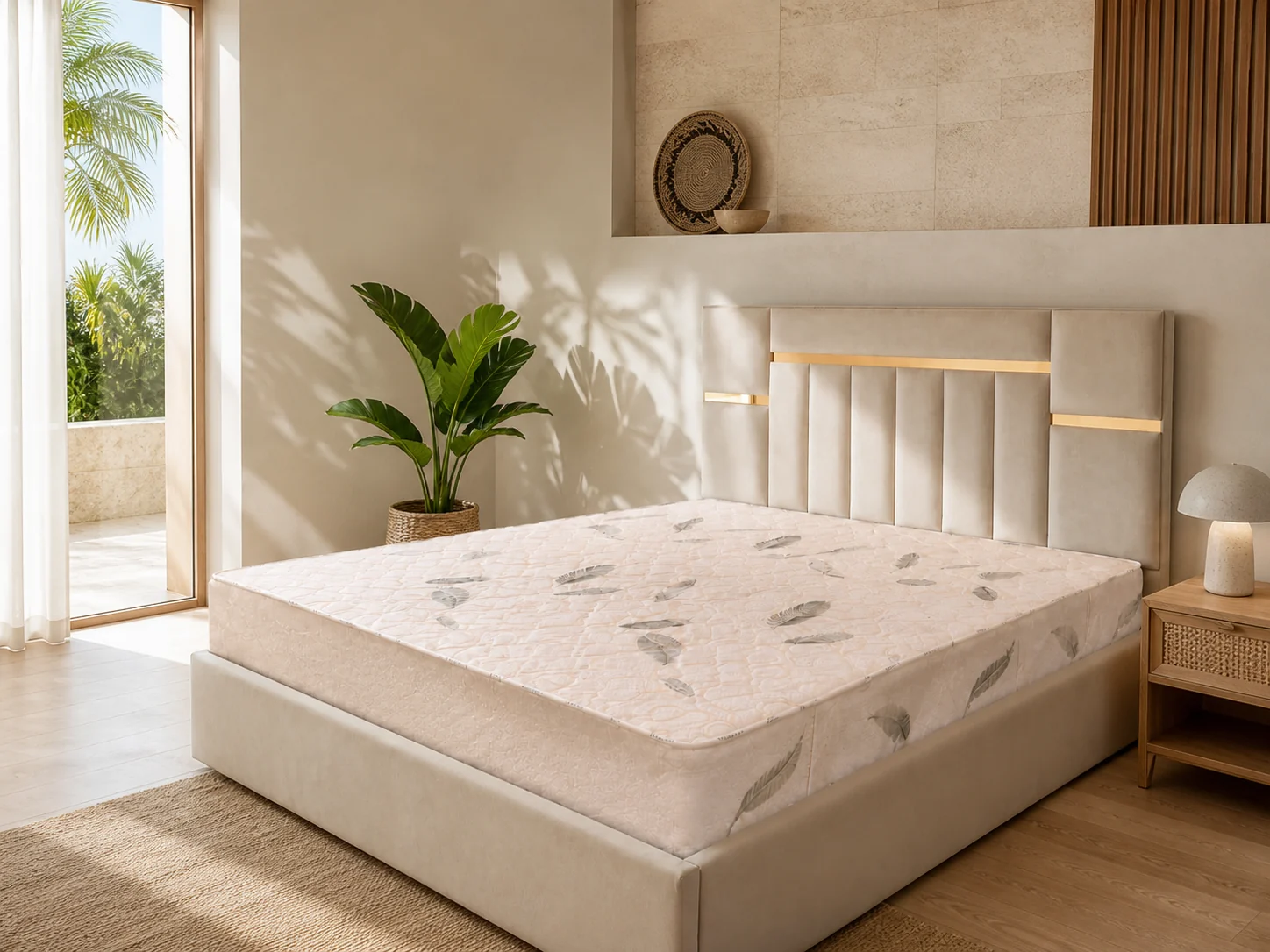Matelas Moelleux Plume dans une chambre lumineuse